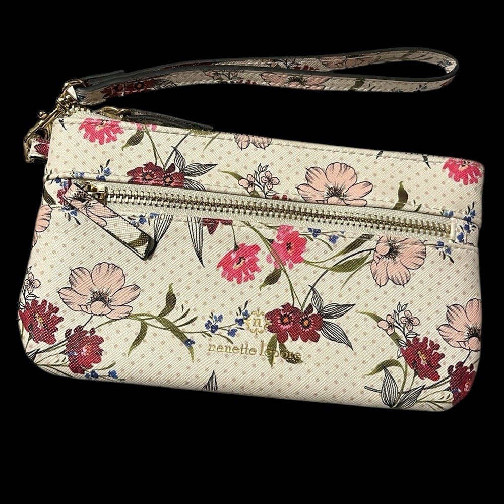NWOT Nanette Lepore Red and White Clutch Wristlet